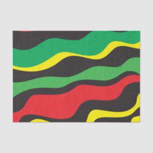 Papel De Seda Vermelho Amarelo Verde Preto Onda Rasta
