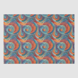 Papel De Seda Vermelho Azul, Anel Laranja