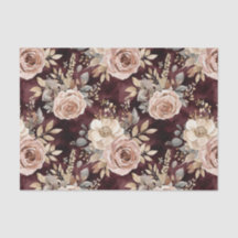 Vermelho Borgonha Blush Floral
