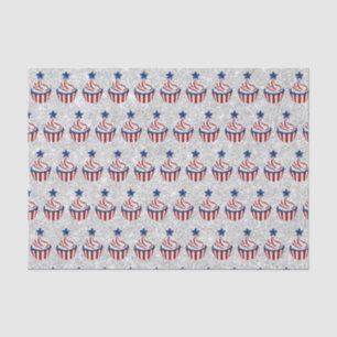 Papel De Seda Vermelho, Branco, Azul, 4 de julho, Cupcake brilha