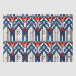 Papel De Seda Vermelho Branco Azul Patriótico Vidro Pintado 4 de