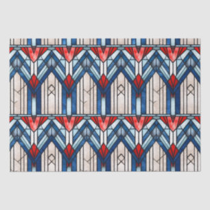 Papel De Seda Vermelho Branco Azul Patriótico Vidro Pintado 4 de