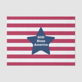 Papel De Seda Vermelho Branco E Azul Da América Do deus abençoe