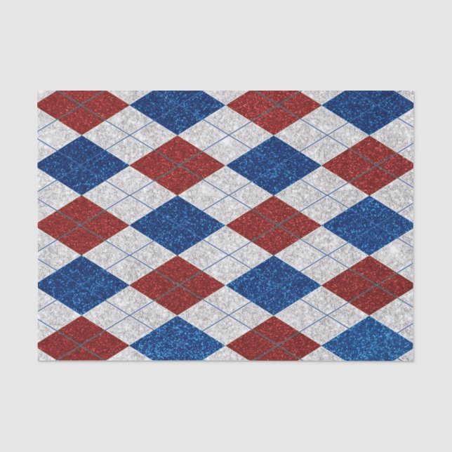 Papel De Seda Vermelho, Branco, Estilo Azul Julho 4 Gliters (Frente )