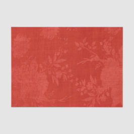 Papel De Seda Vermelho Brilhante no Padrão Floral Vermelho