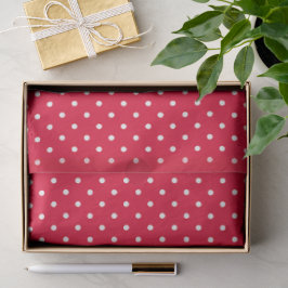 Papel De Seda Vermelho Com Bolinhas Brancas