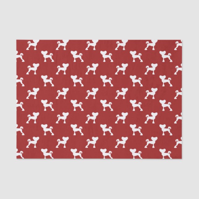 Papel De Seda Vermelho com crista chinês do teste padrão das (Frente )