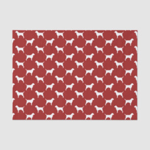 Papel De Seda Vermelho do teste padrão das silhuetas de Terrier