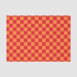 Papel De Seda Vermelho e alaranjado Checkered