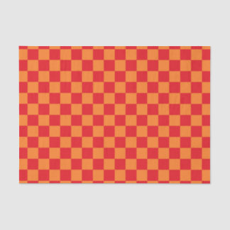 Papel De Seda Vermelho e alaranjado Checkered