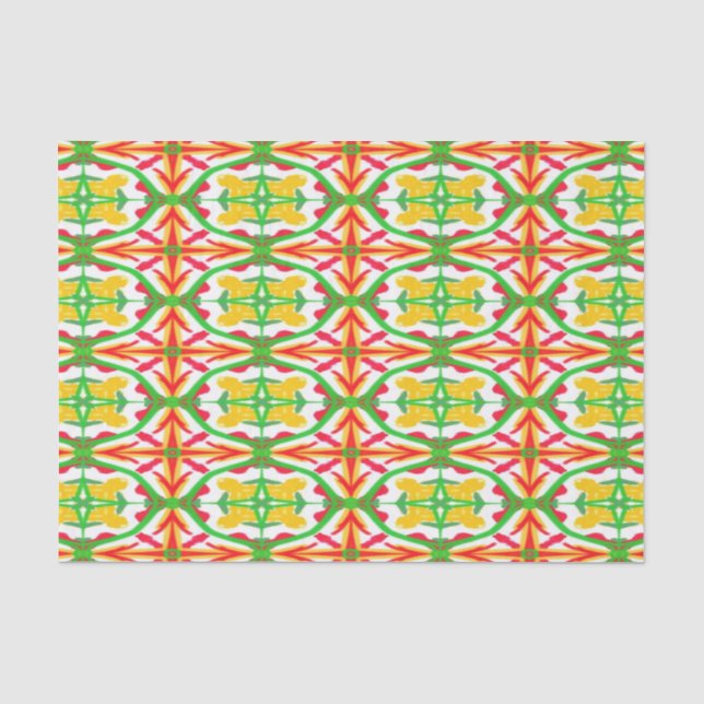 Papel De Seda Vermelho e Amarelo (Frente )