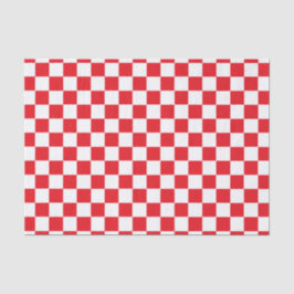 Papel De Seda Vermelho e branco Checkered