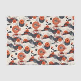 Papel De Seda Vermelho e Negro Asiático