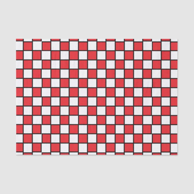 Papel De Seda Vermelho e Preto com Destaque Verificado (Frente )