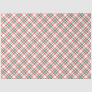 Papel De Seda Vermelho e Xadrez Verde Modernos brilham no Natal