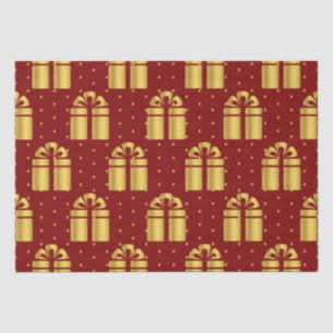 Papel De Seda Vermelho Elegante E Dourado