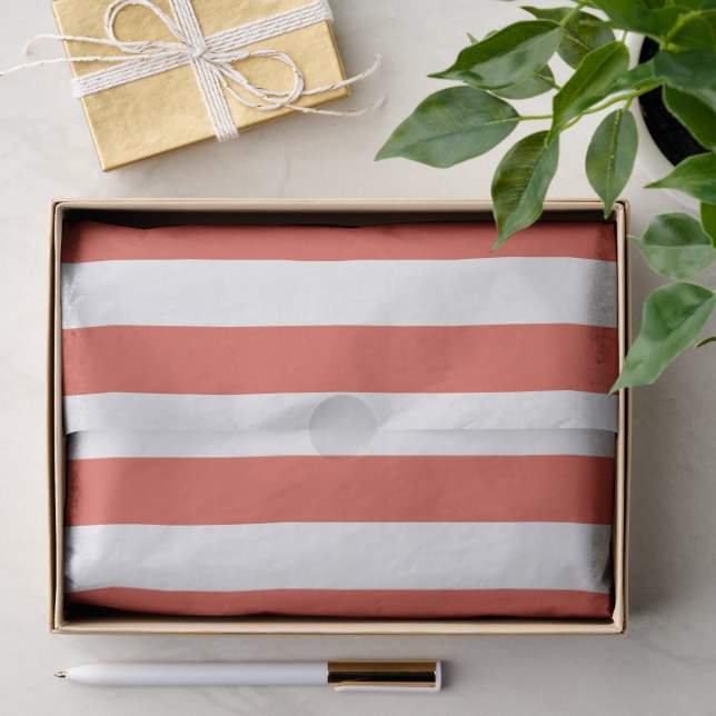 Papel De Seda Vermelho Natal e Listras Brancas (Presente)