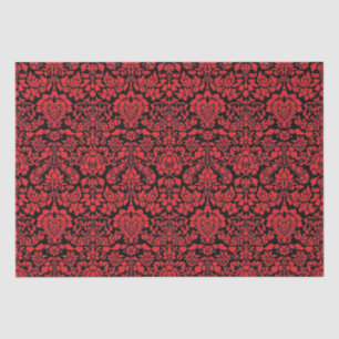Papel De Seda Vermelho Negro Brocade Natal