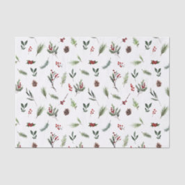 Papel De Seda Vermelho Quente Simples de inverno Aquarela Natal
