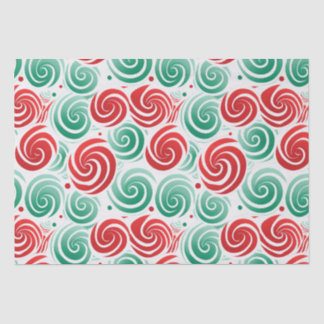 Papel De Seda Vermelho, Verde e Branco da espiral natalícia
