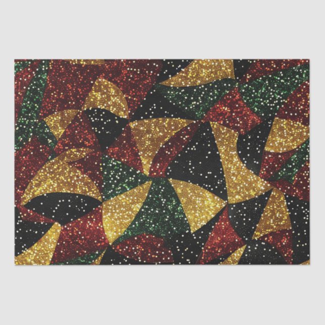 Papel De Seda Vermelhos Amarelos Verdes Ondas Festivas (Frente )