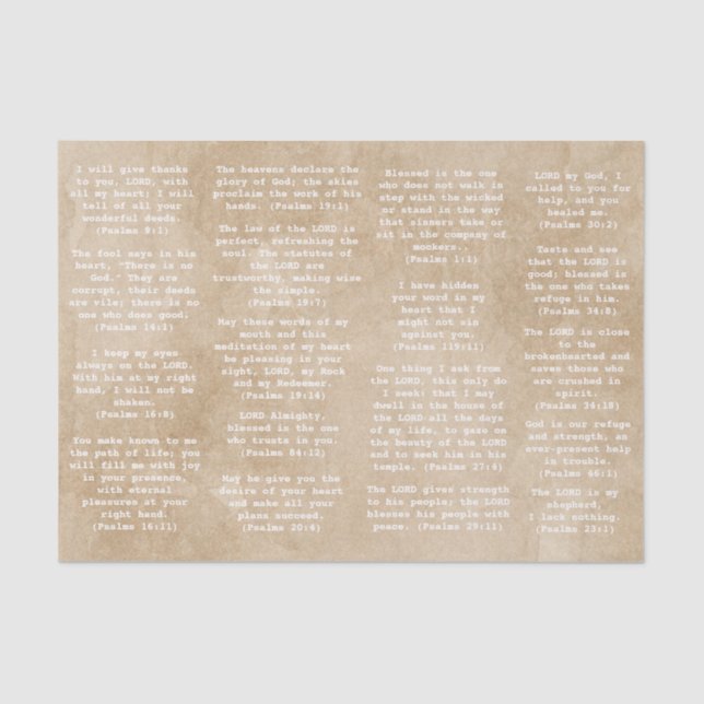 Papel De Seda Versos do salmo da Bíblia da Máquina de Digitaliza (Frente )