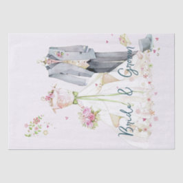 Papel De Seda Vestido de Noiva Bride & Groom