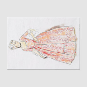 Papel De Seda Vestido de vindima, desligamento