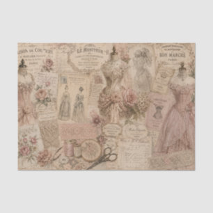 Papel De Seda Vestidos Franceses de Coutura Vintage Costura Escr