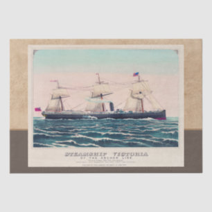 Papel De Seda Vestígio Vitória da Linha de Âncora, 1876 Decou