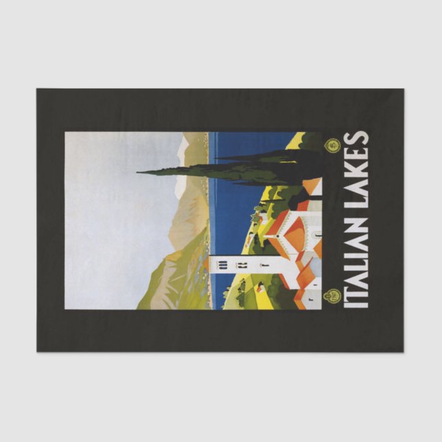 Papel De Seda Viagens vintage italiana dos lagos