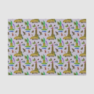 Papel De Seda Viagens vintage Skyline New York Liberty Autumn