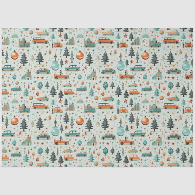 Papel De Seda Vias de ornamento de Árvores de Natal Verde Natal (Frente )