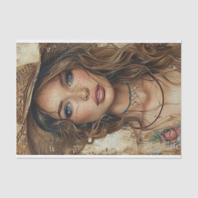 Papel De Seda Vibes da Cowgirl3 (Frente )