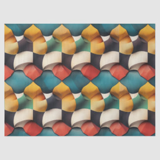 Papel De Seda Vibração 3D Onda Petal Geométrica em Cor Negrito