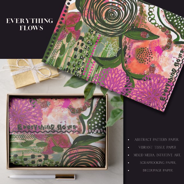 Papel De Seda Vibrant Abstract Art Tissue Paper for Scrapbooking (Vibrant Abstract Art Tissue Paper for Scrapbooking)