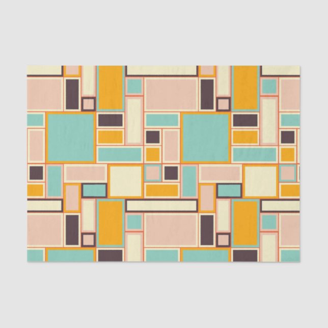 Papel De Seda Vibrant abstract pattern with rectangles (Frente )