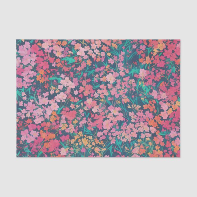 Papel De Seda Vibrant Azalea Floral (Frente )