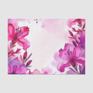 Papel De Seda Vibrant Azalea Floral Watercolor