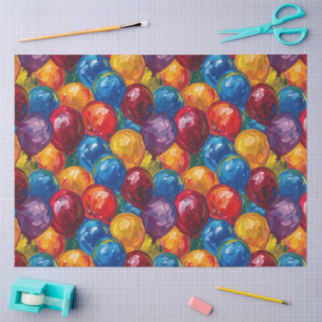 Papel De Seda Vibrant Balloons  (Arte )