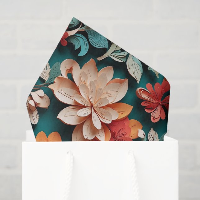 Papel De Seda Vibrant Christmas-themed (Sacola de presentes)