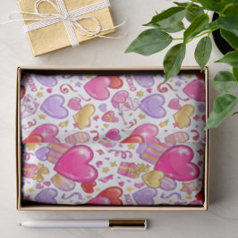Papel De Seda Vibrant Confetti Hearts 