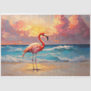 Papel De Seda Vibrant Flamingo na praça de desoupage