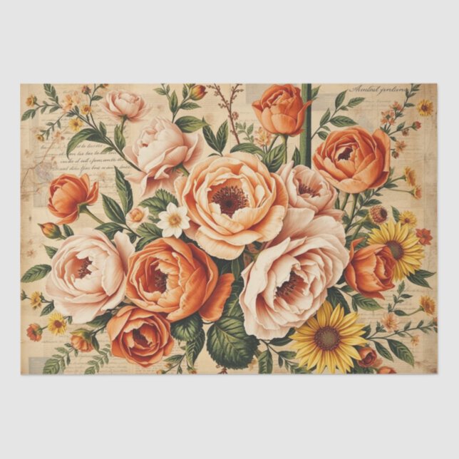 Papel De Seda Vibrant Italian-Inspired Floral Collage (Frente )