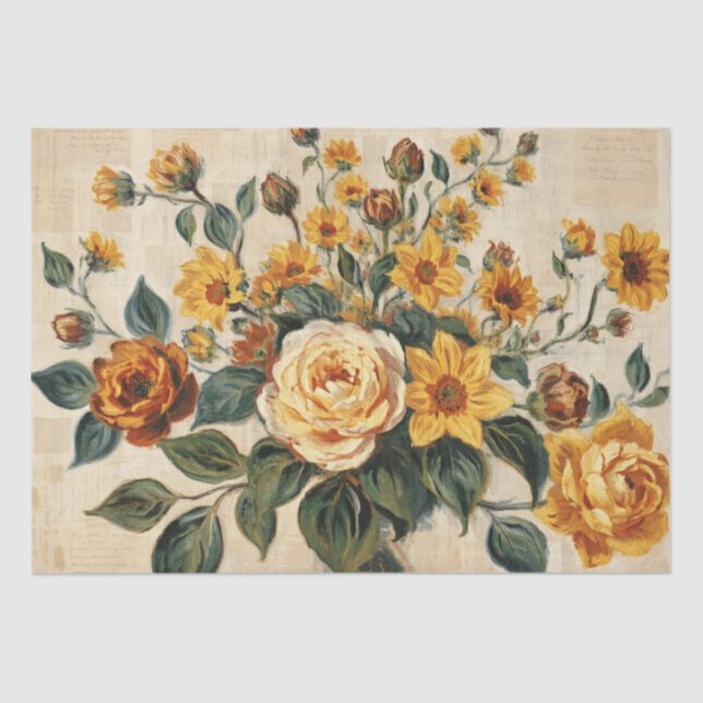 Papel De Seda Vibrant Italian-Inspired Floral Collage (Frente )