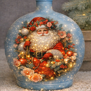 Papel De Seda Vibrante Floral Rústico Vintage Papai Noel Decoupa