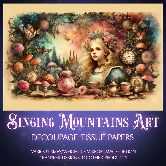 Papel De Seda Victorian Alice Wonderland Fantasy Art  (Criador carregado)