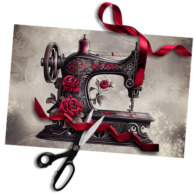 Papel De Seda Victorian Boudoir | Máquina de costura Dourada ant (Criador carregado)