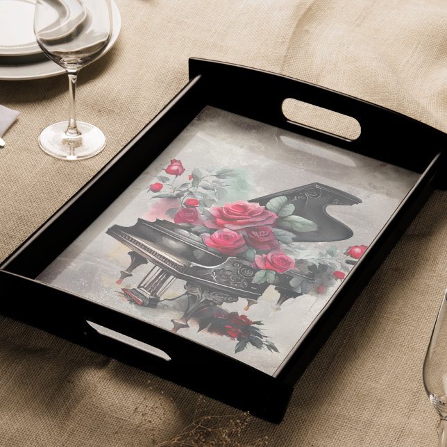 Papel De Seda Victorian Boudoir | Rosa de Música Antiquada Piano (Criador carregado)