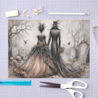 Papel De Seda Victorian Gothic Couple Decoupage